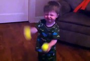 Boy Thinks He Can Juggle