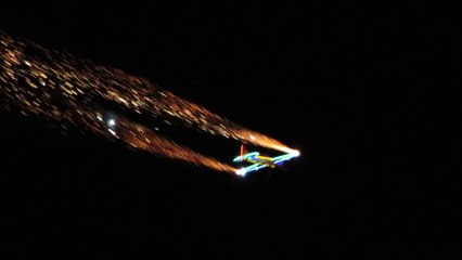 GIGANTIC RC NIGHT-FLIGHT SHOW MODEL PLANE WITH  PYRO AND LIGHT EFFECTS Jetpower Messe 2015
