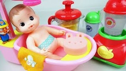 Baby doll bath & shaker toy 콩순이 믹서기 목욕놀이와 뽀로로 장난감