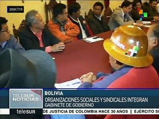 Bolivia: mov. sociales también forman parte del gabinete de gob.
