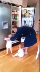 Cute and funny two babies