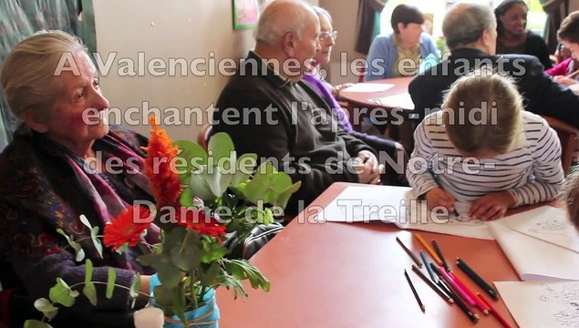 Valenciennes. Des enfants rendent visite aux résident de Notre-Dame de la Treille