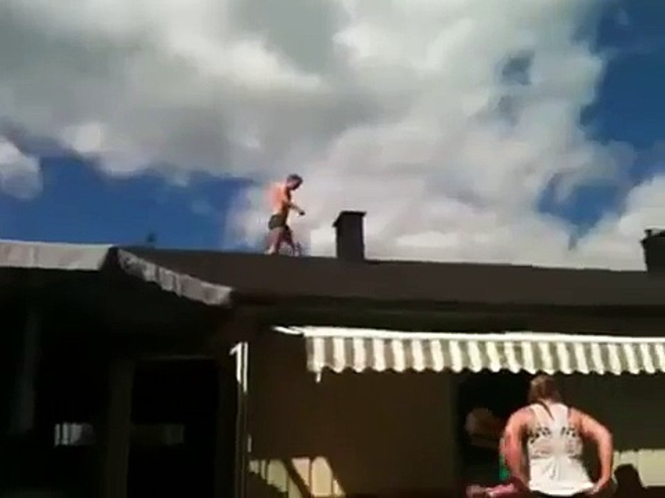 jump pool from the  roof