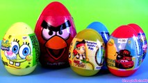 Angry Birds Toy Surprise Jake NeverLand Pirates Disney Pixar Cars2 Spongebob Huevos Sorpre