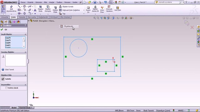 solidworks türkçe çizim ölçeklendirme