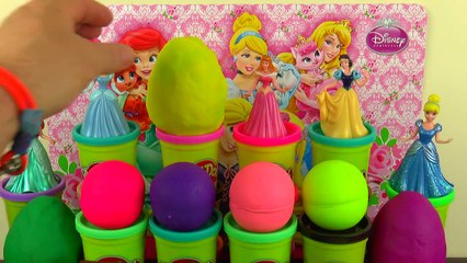 Play Doh Disney Princess Surprise Eggs Elsa, Ariel, Cinderella Диснеевские пр