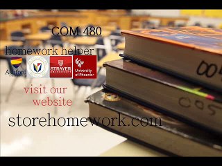 COM 480 Entire Course (Uop)