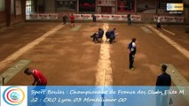 Premier tour, tir rapide en double, CRO Lyon contre Montélimar, Club Elite Masculin J2, Sport Boules, saison 2015 / 2016
