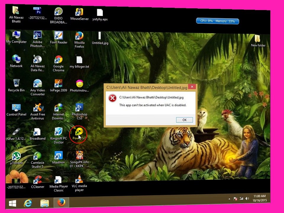How To Solve Error on windows 8 UAC Disable