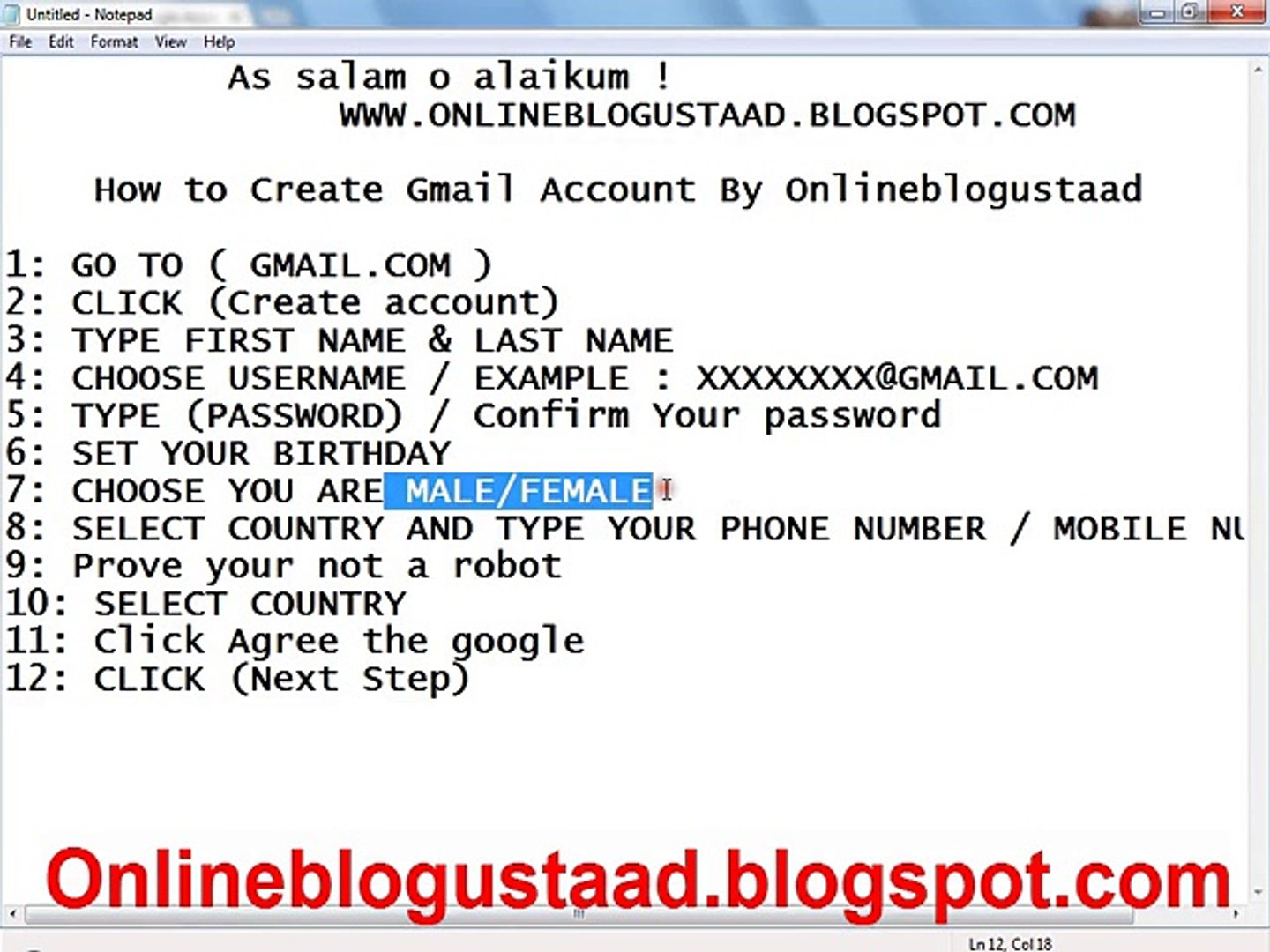 How to Create Gmail Account By Onlineblogustaad