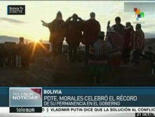 Evo Morales agradece apoyo popular del pueblo boliviano a su gobierno