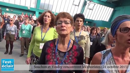 Voulzy et Souchon rencontrent et échangent avec les choristes