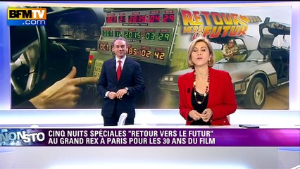 "Retour vers le futur": arrivée de la DeLorean à l'heure dite sur BFMTV