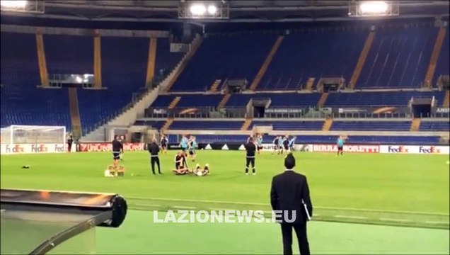 Lazio-Rosenborg, rifinitura degli ospiti all'Olimpico (21-10-2015)