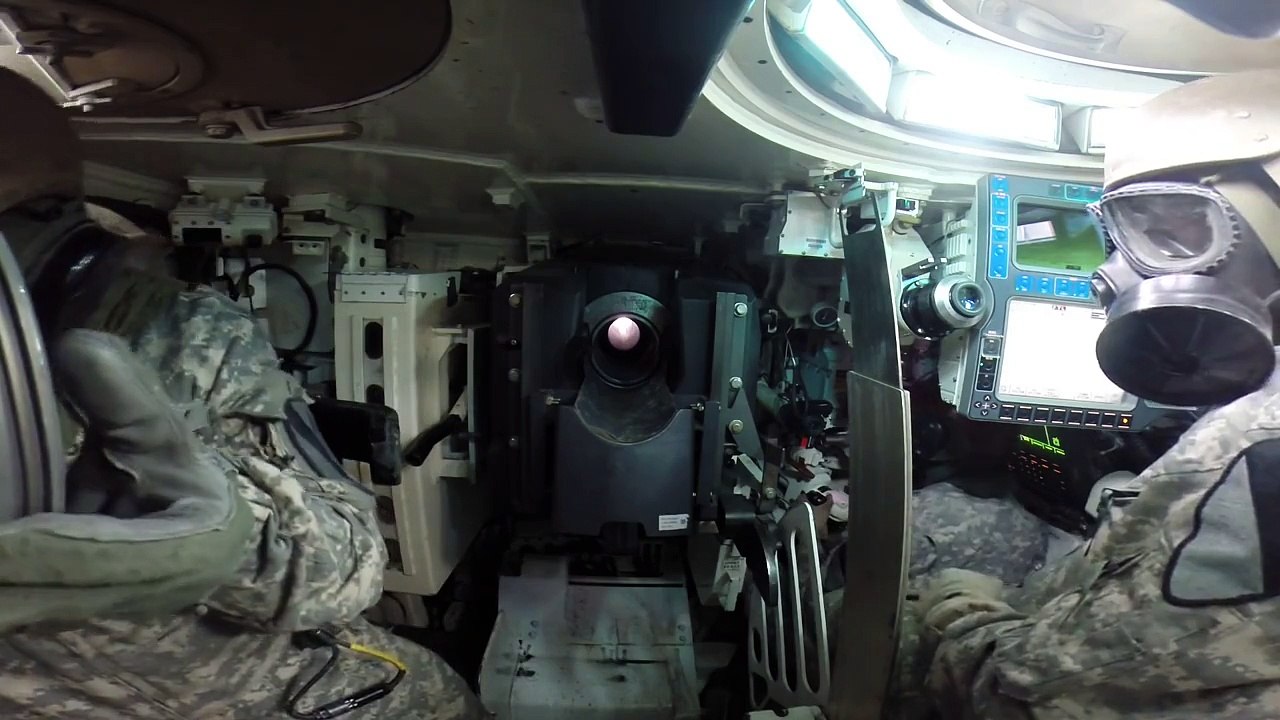 Charging of the tank gun - M1 Abrams