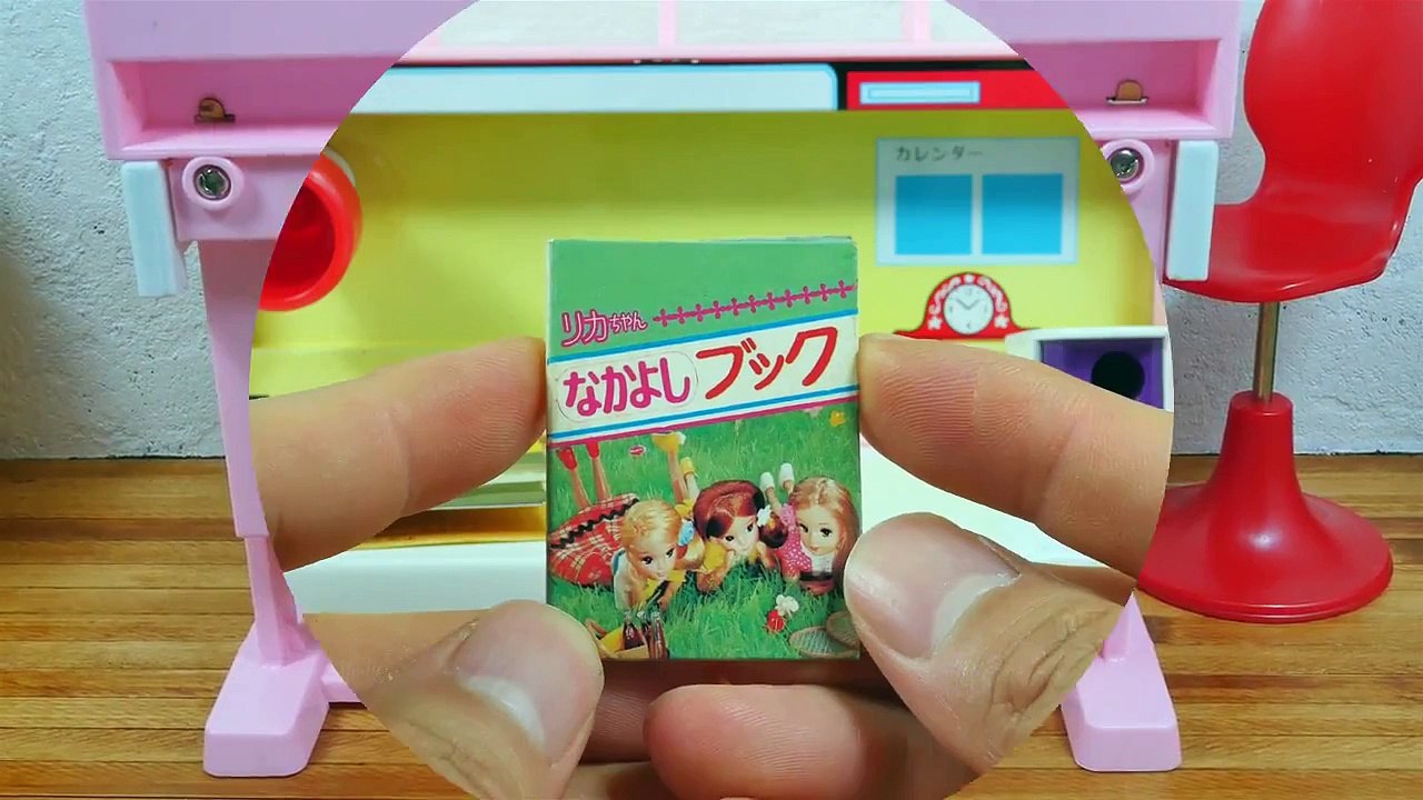 Vintage Licca Chan Doll Desk, リカちゃんの白い白い家具セット NEW 学習机, 빈티지 리카 책상 가구