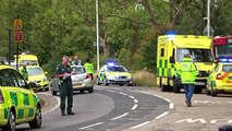 London bus crash in Manor Park - Onscene   Air Ambulance taking off