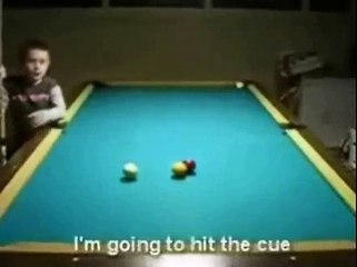 Child playing sports pool like a Pro
