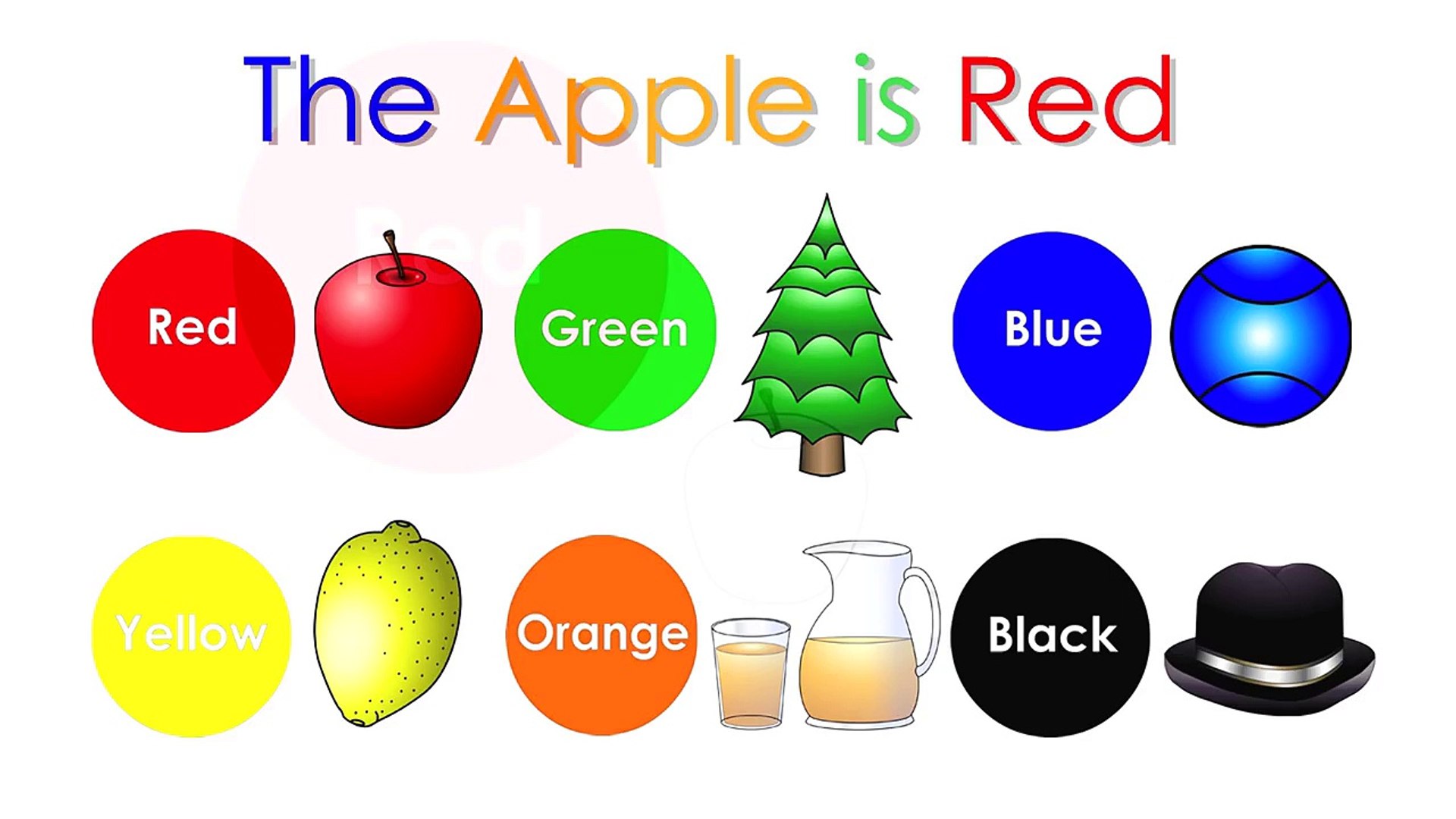 The Apple is Red (Full) Teach Colors, Learn Colours, Baby Toddler Preshcool  Kids Songs - Dailymotion Video