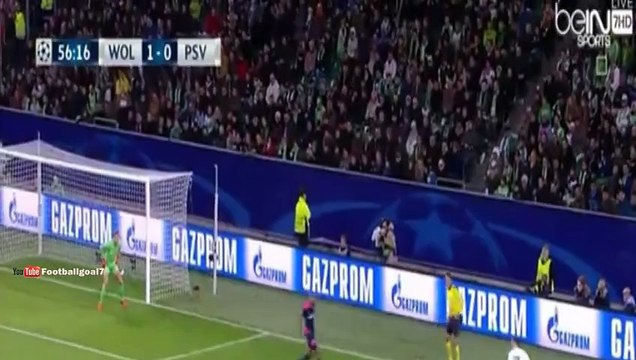 Max Kruse Goal - Wolfsburg vs PSV 1-0 2015