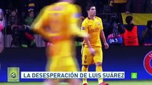 La desesperación de Luis Suárez ante Bate Borisov