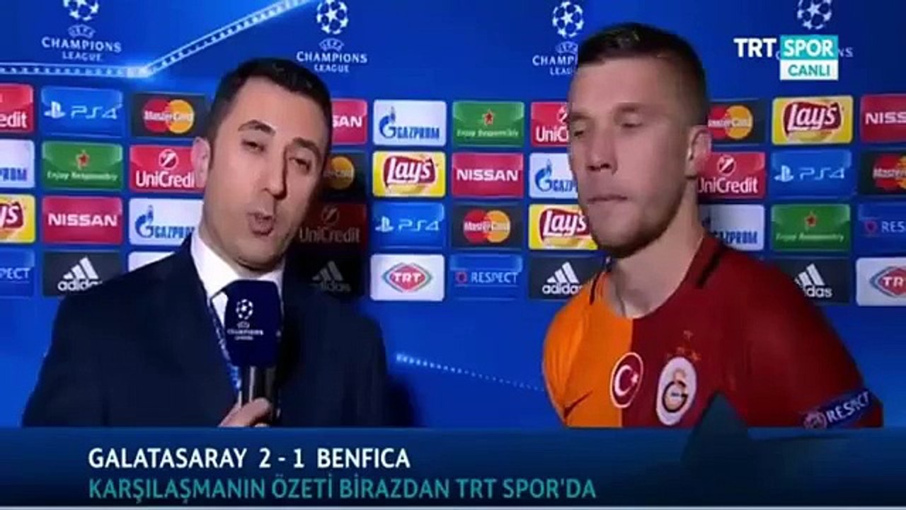 Galatasaray 2-1 Benfica Lucas Podolski - Maç sonu Açıklamaları