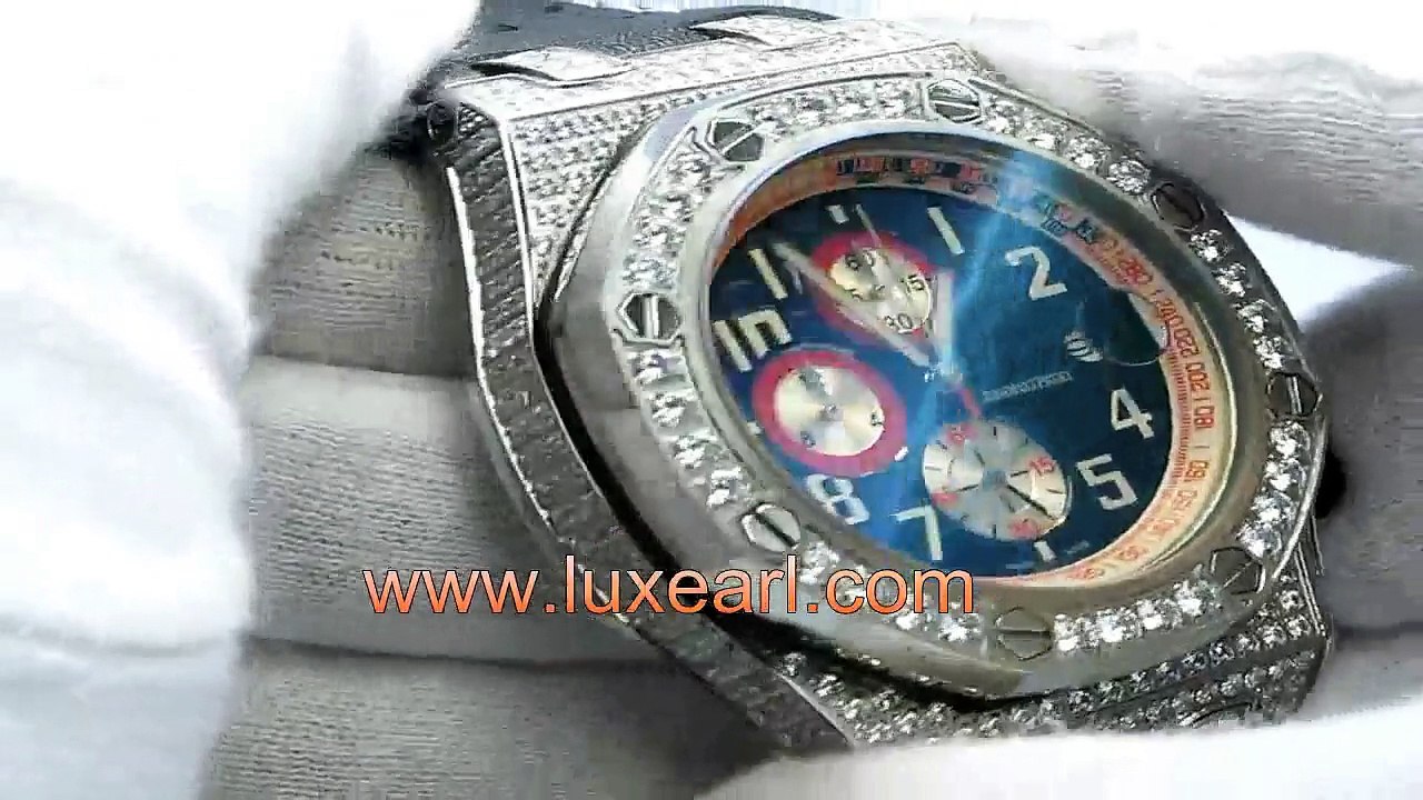 swiss replica watches audemars piguet royal oak chronograph full diamonds