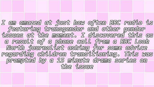 Transgender Topics Featured on BBC Radio