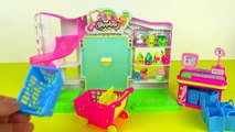 Shopkins Playset Unboxing Small Mart with Gran Jam, Cripsy Chip, Strawberry Kiss and many