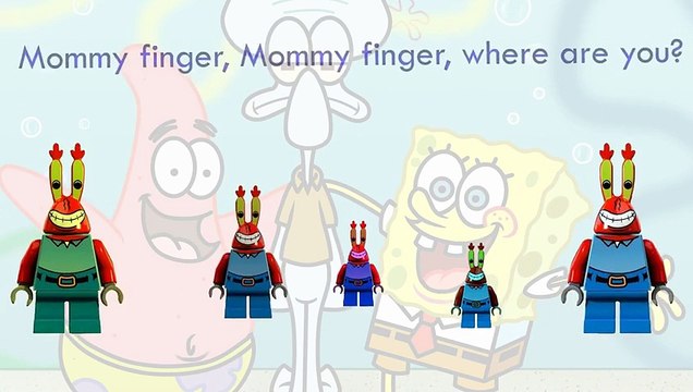 SpongeBob SquarePants Finger Family Song Daddy Finger Nursery Rhymes LEGO toys Full animat