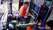 Man beats bus driver with mop in front of his son