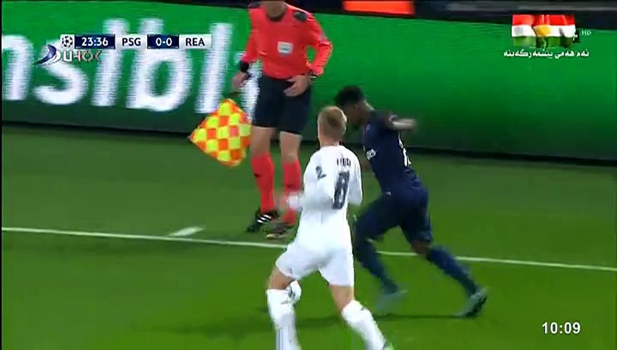 قناة دهوك اثناء نقل لقاء الريال و باريس بتعليق رؤوف خليف من بى ان سبورت