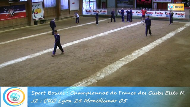 Quatrième tour, tir rapide en double, CRO Lyon contre Montélimar, Club Elite Masculin J2, Sport Boules, saison 2015 / 2016