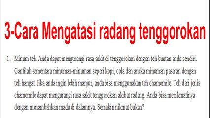 Cara Mengobati atau Mengatasi Radang Tenggorokan