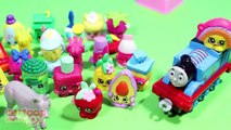 Shopkins Train 32 Shopkins Characters Opening a Kinder Surprise Egg