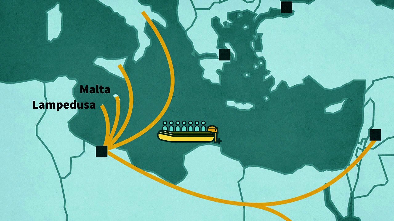 Migration routes to Europe