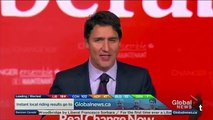 Canadian Prime Minister Justin Trudeau talking about Hijabi Muslim Woman in his Winning Speach 2015