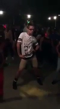 Man killed it dancing too Cha Cha Slide