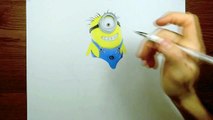 Speed Drawing: How to Draw A Minions (Despicable Me) 2015