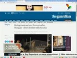 Refugiados cruzan a Eslovenia tras cierre de frontera en Hungría