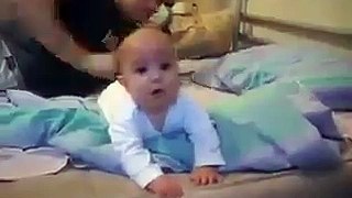 funny dad and baby playing _entertaining video clip