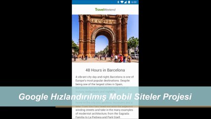 Google Hızlandırılmış Mobil Siteler Projesi