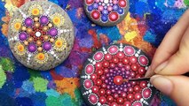 Artist Turns Ocean Stones Into Tiny Mandalas By Painting Colourful Dot Patterns