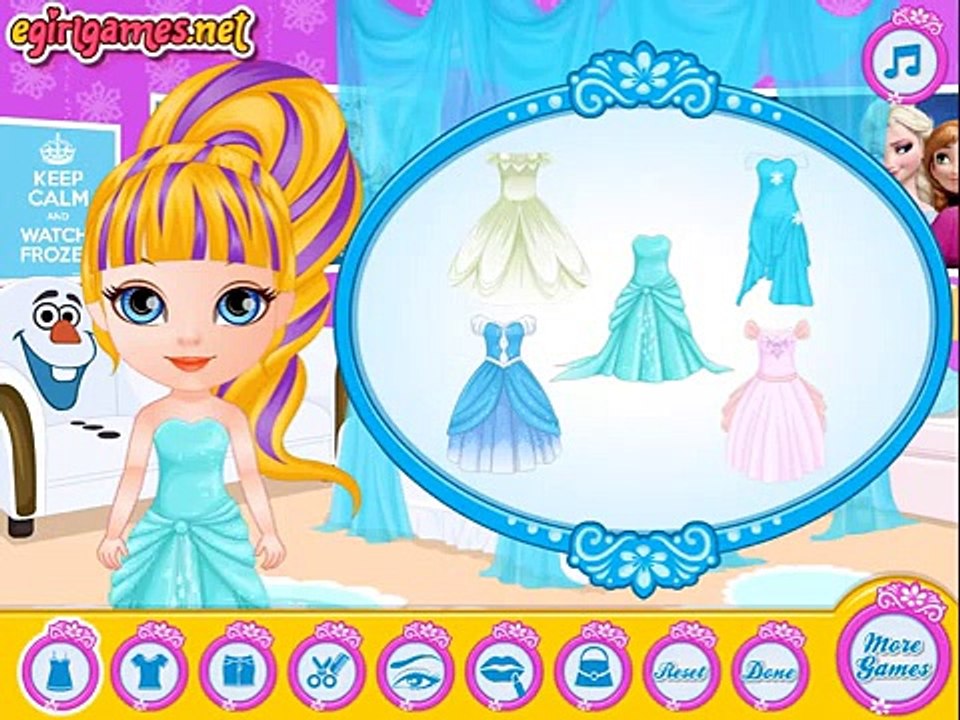 Baby Barbie Frozen Hair Salon Video Walkthrough