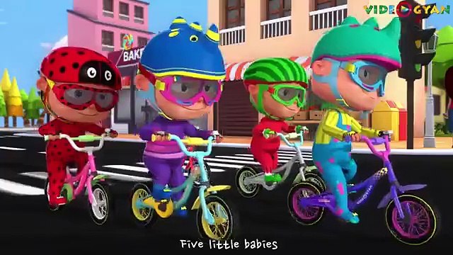 Five Little Babies Cycling On The Street Videogyan 3D Rhymes Baby Songs And Nursery Rhymes