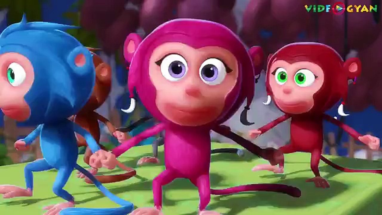 Five Little Monkeys Jumping On The Bed Nursery Rhyme  Videogyan 3D Kids Rhymes