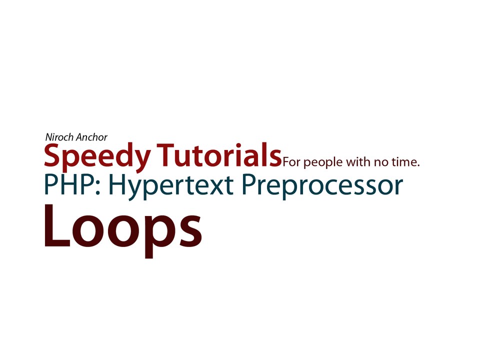 Speedy Tutorial PHP 08 Loops