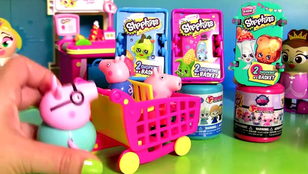 Peppa Pig & George Go Shopping Shopkins Surprise Baskets + Fashems Disney Frozen Mashems Paw Patrol