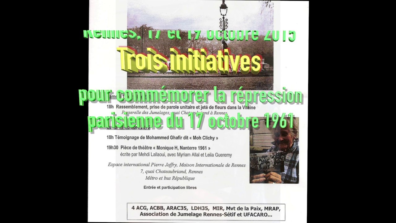 Rennes, 17 octobre 2015, commémoration du 17 octobre 1961