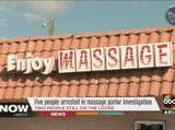 Five arrested in massive massage parlor investigation